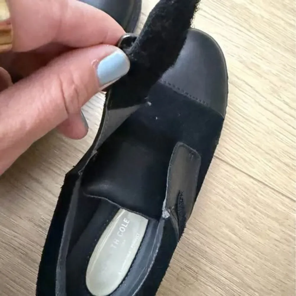Kenneth Cole Black Leather Suede Kids Shoes Size 13
